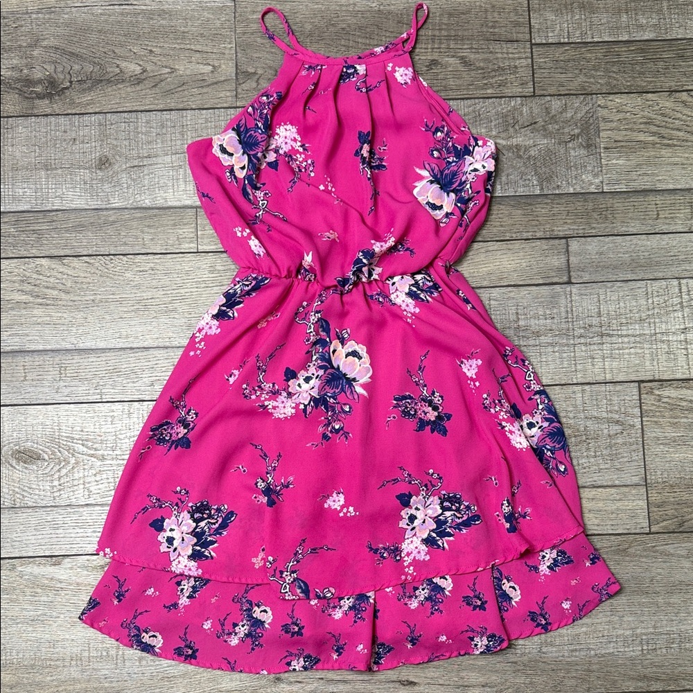 Blue Rain Pink Floral Dress